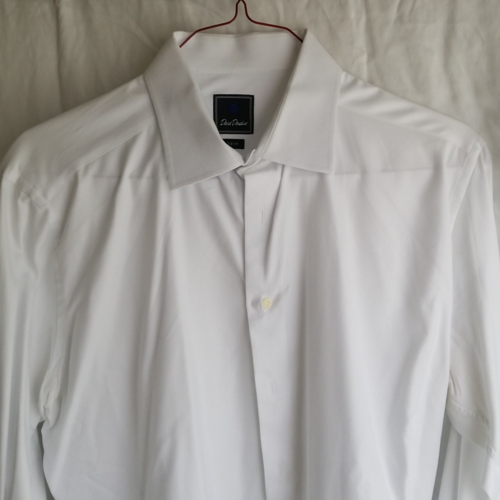 White longsleeve David Donahue shirt